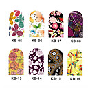 12PCS 3D Full-cubre Nail Art Stickers Cartoon Flower Series (NO.2, colores surtidos)