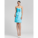 Sheath/Column Sweetheart Knee-length Satin Bridesmaid Dress