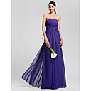 Sheath/Column Strapless Floor-length Chiffon Bridesmaid Dress