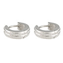 Double Row Frosted Stainless Steel Earring