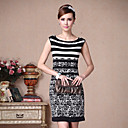 Diary best Black Fishing Net Cut out Embroidered dish Stitching  Dress
