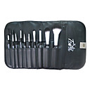 10Pcs Black High quality Makeup Brush Set With Free Leather Case