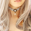 Handmade Gray Lace Flower Princess Lolita Necklace