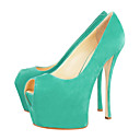 Fashion Suede Stiletto Heel Peep Toe Green Party / Evening Shoes