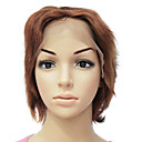 Entera Frente 100% del pelo humano real Brown peluca de pelo corto