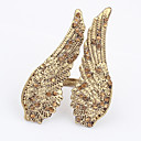 Punk Style Alloy Zircon Wings Mønster Åbning Ring (assorterede farver)