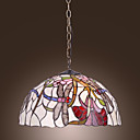Tiffany Pendant Light with 2 Light in Dragonfly Floral Patterned Shade