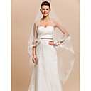 1 Layer Waltz Wedding Veil With Lace Applique Edge