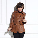 Langarm Umlegekragen PU Casual / Party-Coat