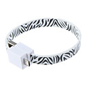 Stripe Bracelet Shaped Micro USB Cable with Magnet for Samsung HTC Phones(White+Black)