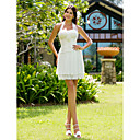 schede / kolom sweetheart rechter trein chiffon kanten bruidsjurk