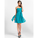 A-line Sweetheart Knee-length Chiffon Bridesmaid Dress