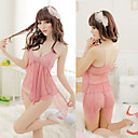 Sexy Pink Lace Irregular Cut Babydoll