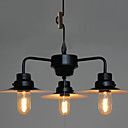 Lustre clássico 180W com 3 luzes Lid Sombra em estilo loft