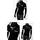 Männer Kontrast-Farben prüfen Schlank Revers Plaid Kurzarm POLO