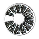 White Acrylic Rhinestones Silver Bottom Nail Art Decoration Mixed Sizes