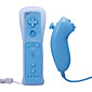 remoto e nunchuk controlador com caso para wii / wii u (azul)