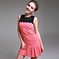  TS Waved Two-tone Ruffle Dress