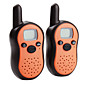 Mini de 8 canales de walkie talkie (rango de 5 kilometros, pack de 2, de color naranja)